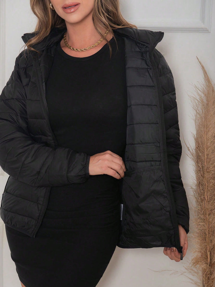 Bobojaco Women'S Basic Black Waterproof Puffer Jacket